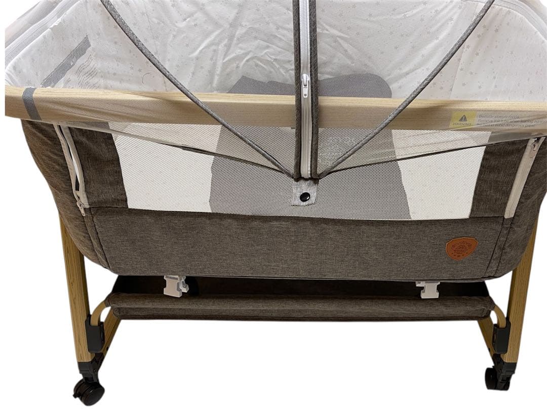 【美品】HZDMJ ベビーベッド 折りたたみ キャスター付き 新生児0-36ヶ月