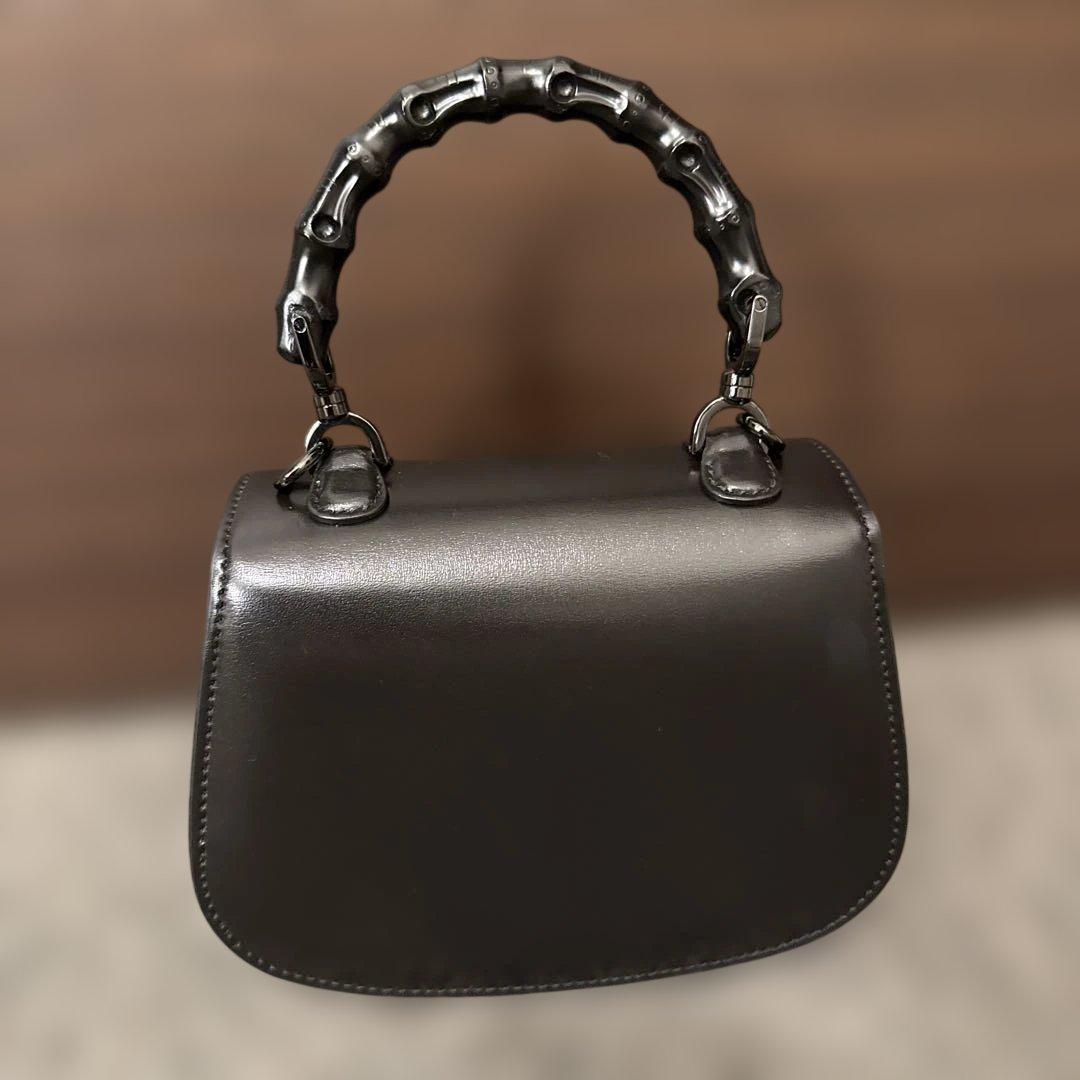 GUCCI バンブー　ブラック ハンドバッグ