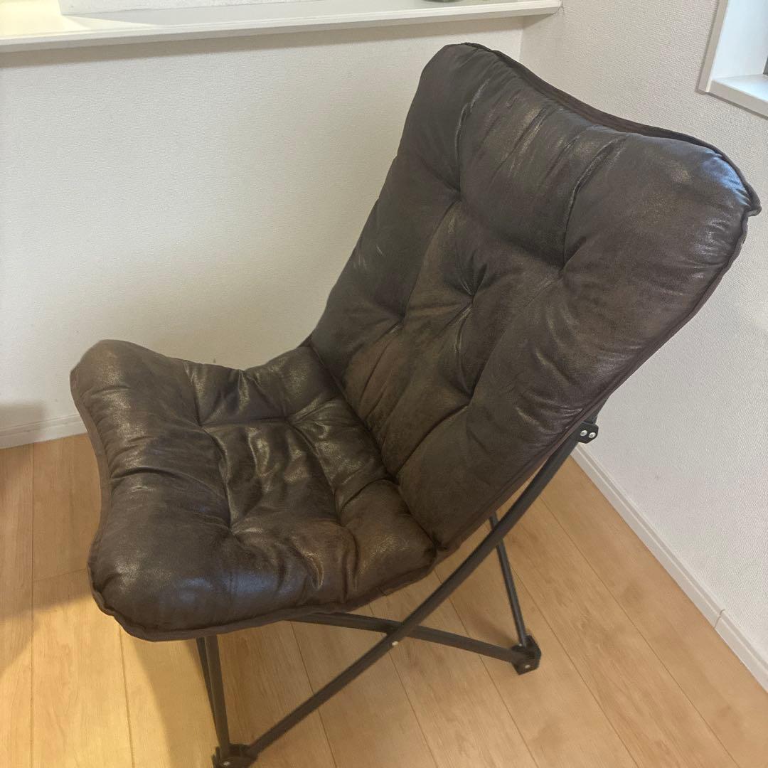 【美品】ニトリ　バタフライチェア ハイバック＆折りたたみスツール　2点セット