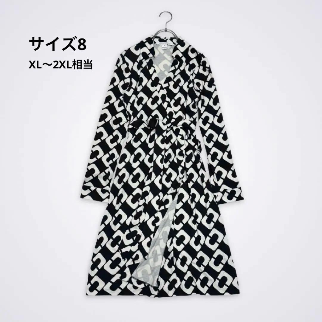 【美品】DIANE von FURSTENBERG ラップワンピース チェーン柄