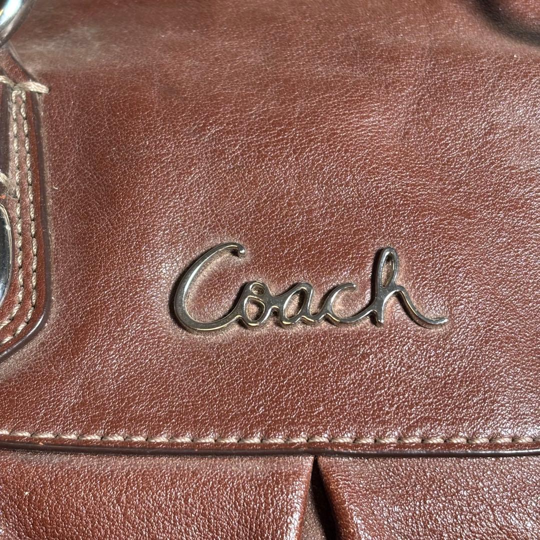 COACHコーチ✨レザー ハンドバッグ ブラウン茶 サイドフック形状変化　y2k