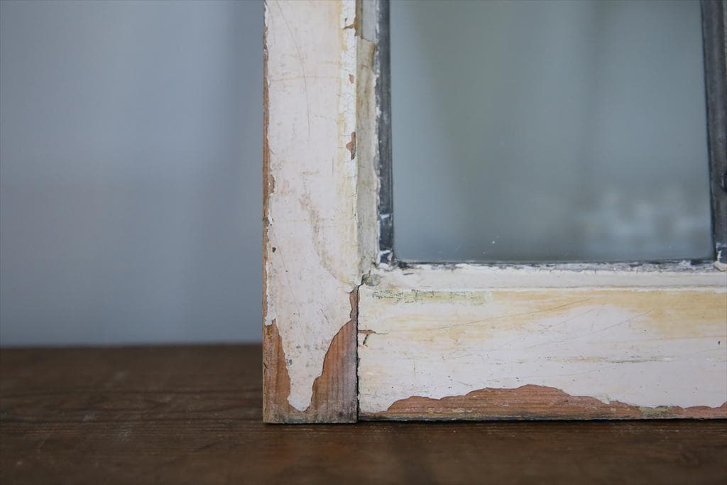 英国アンティークステンドグラス窓枠/ガラスウィンドウ/建具(84-212-6)