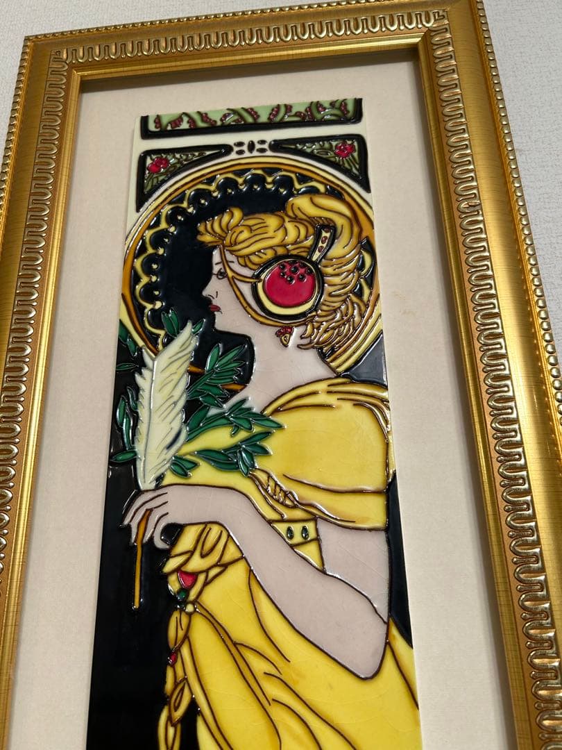 陶額　　貴婦人　絵　金運アップ