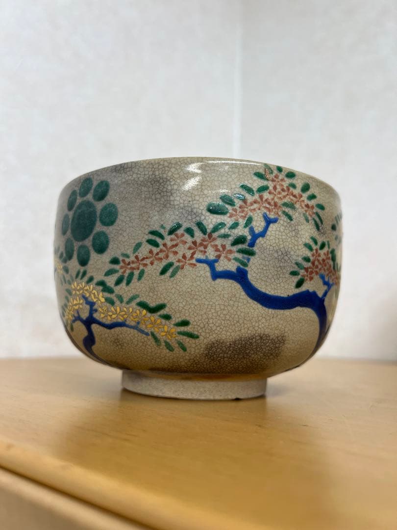 明治仁清の茶碗　古美術品　コレクション　アンティーク　骨董　江戸　青磁