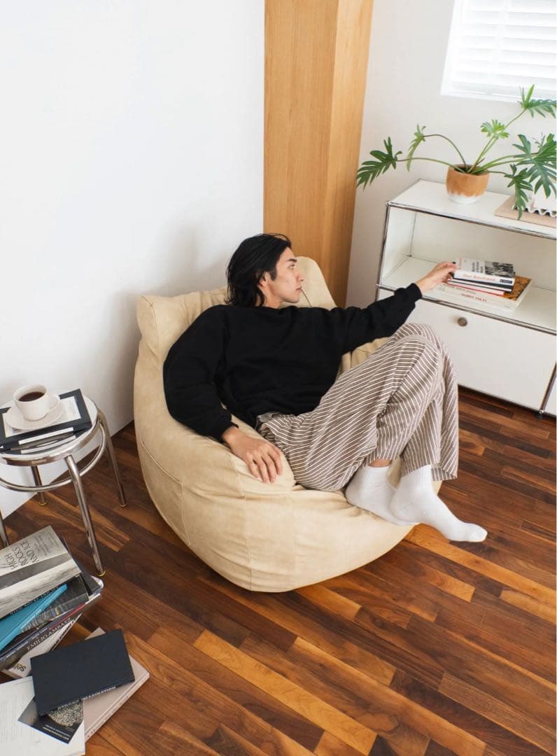 GOOD THING × LOOSYコラボ 1人掛けビーズソファ Beige