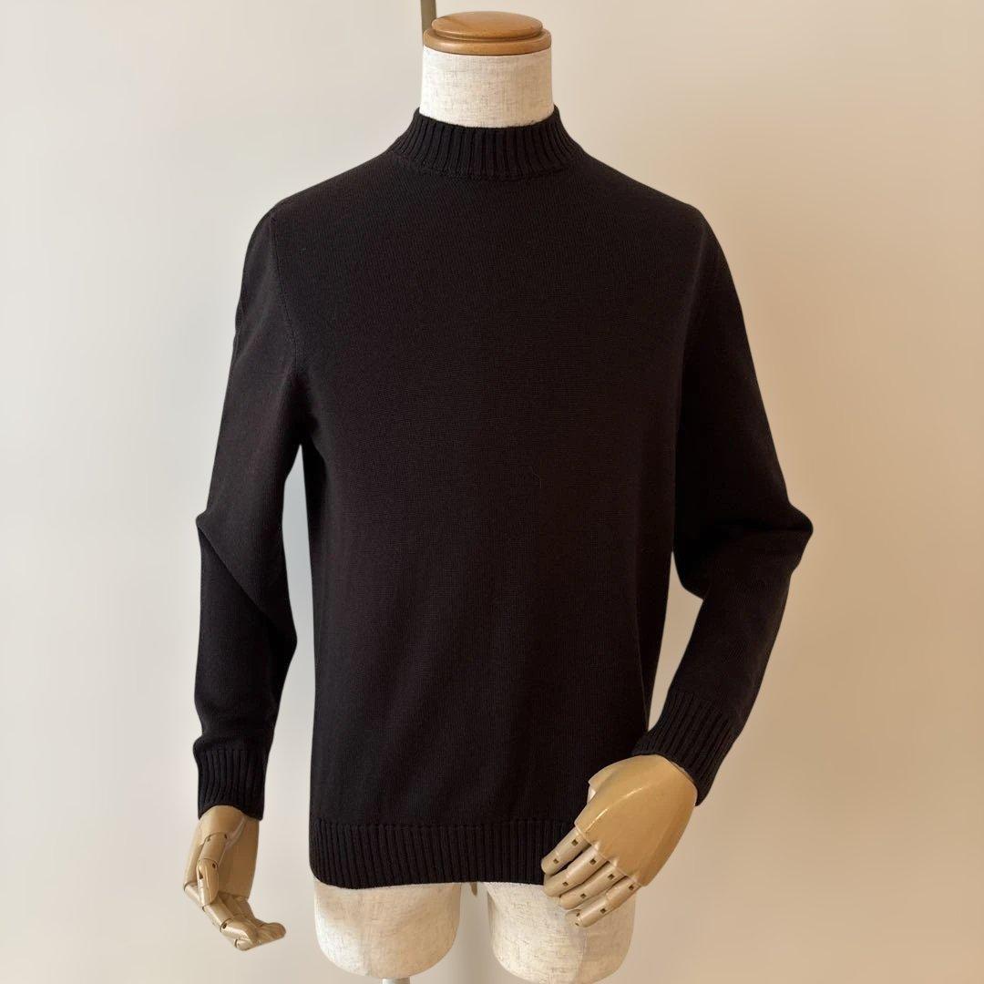 ドルモア／モックネックニット／ダークブラウン／48