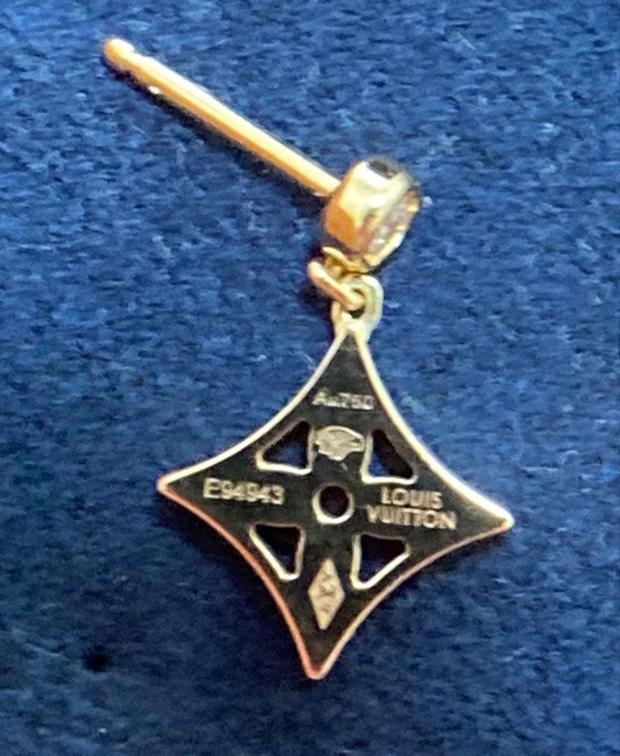 ルイヴィトンモノグラムイディールシングルピアス18金イエローゴールドダイヤモンド