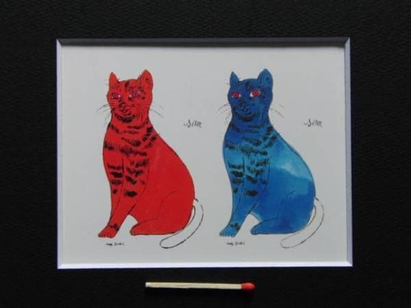 アンディ・ウォーホル、猫6B、超希少画集画、美品、新品額装付