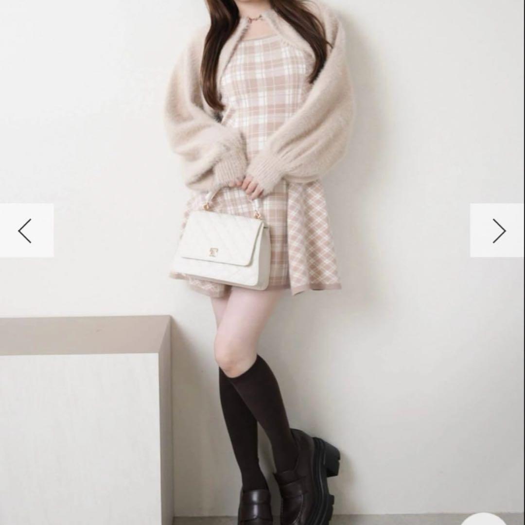 LIP SERVICE 【形が選べる】フェザーチェックアンサンブルワンピース