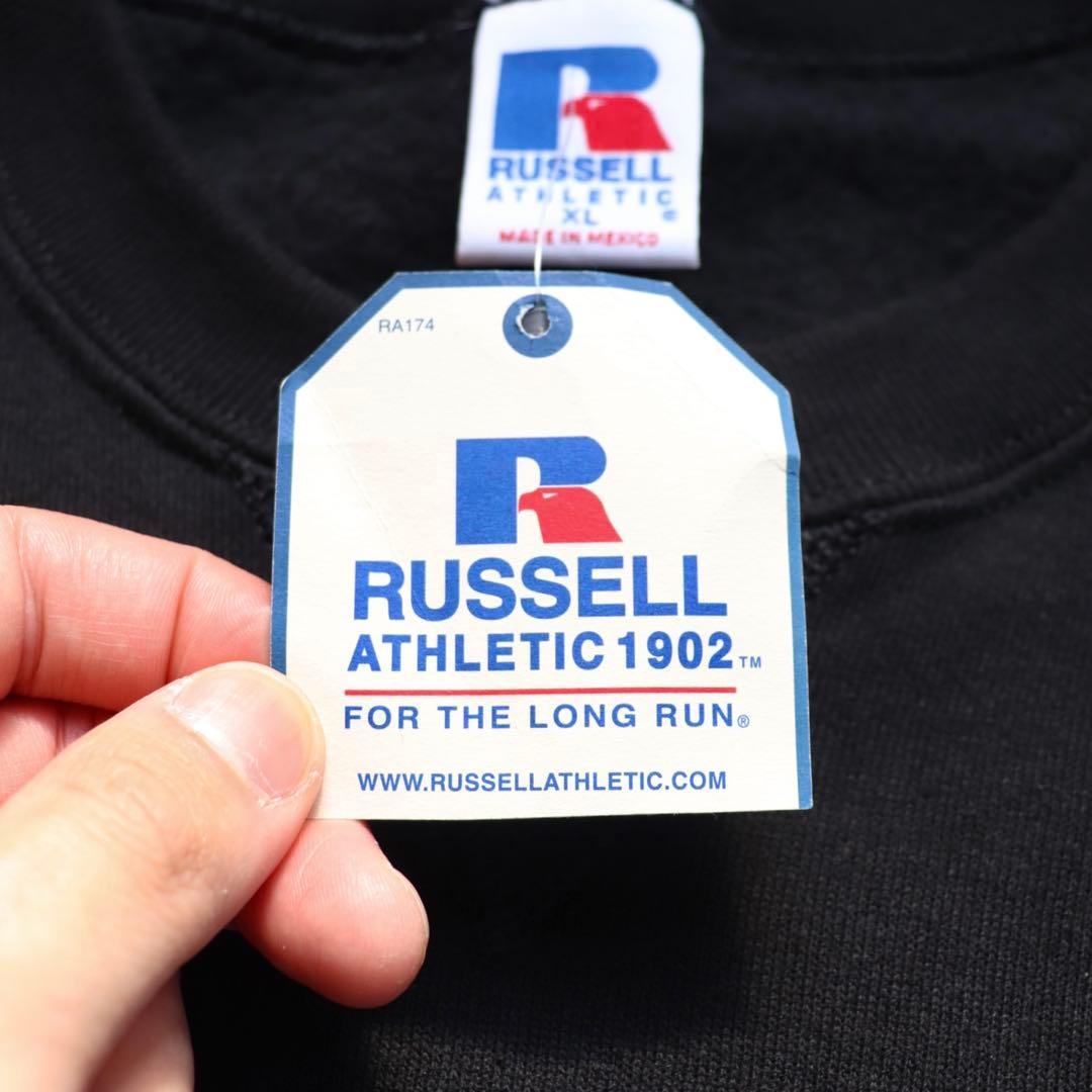 デッドストック ブラック 90s Russell ラッセル スウェット XL無地