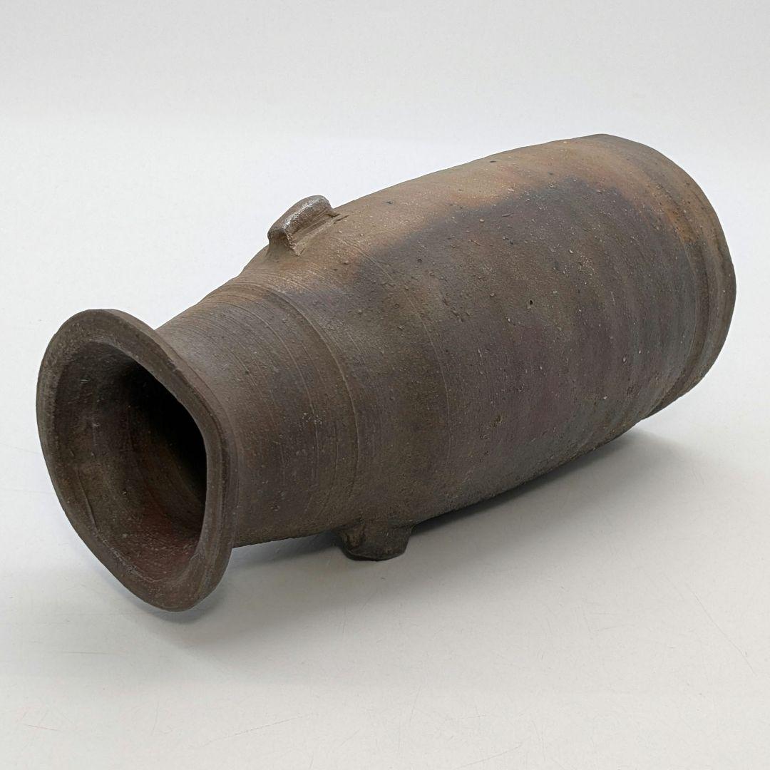 岡山県重要無形文化財 藤原建 備前焼 花入 合箱合布 花瓶 花器 フラワーベース