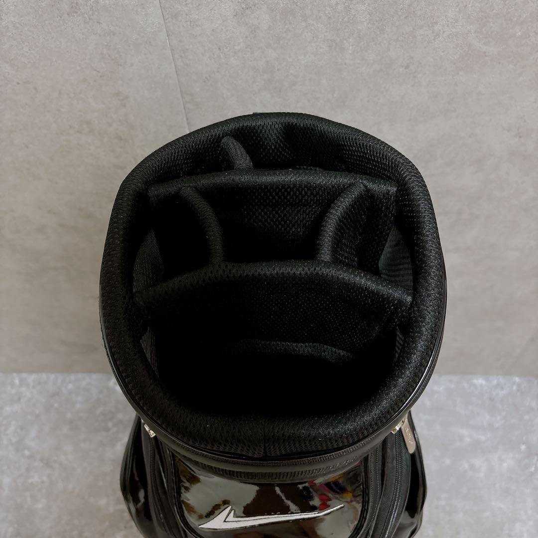 WORLD EAGLE ゴルフ キャディバッグ エナメル 合皮 9.5型 黒