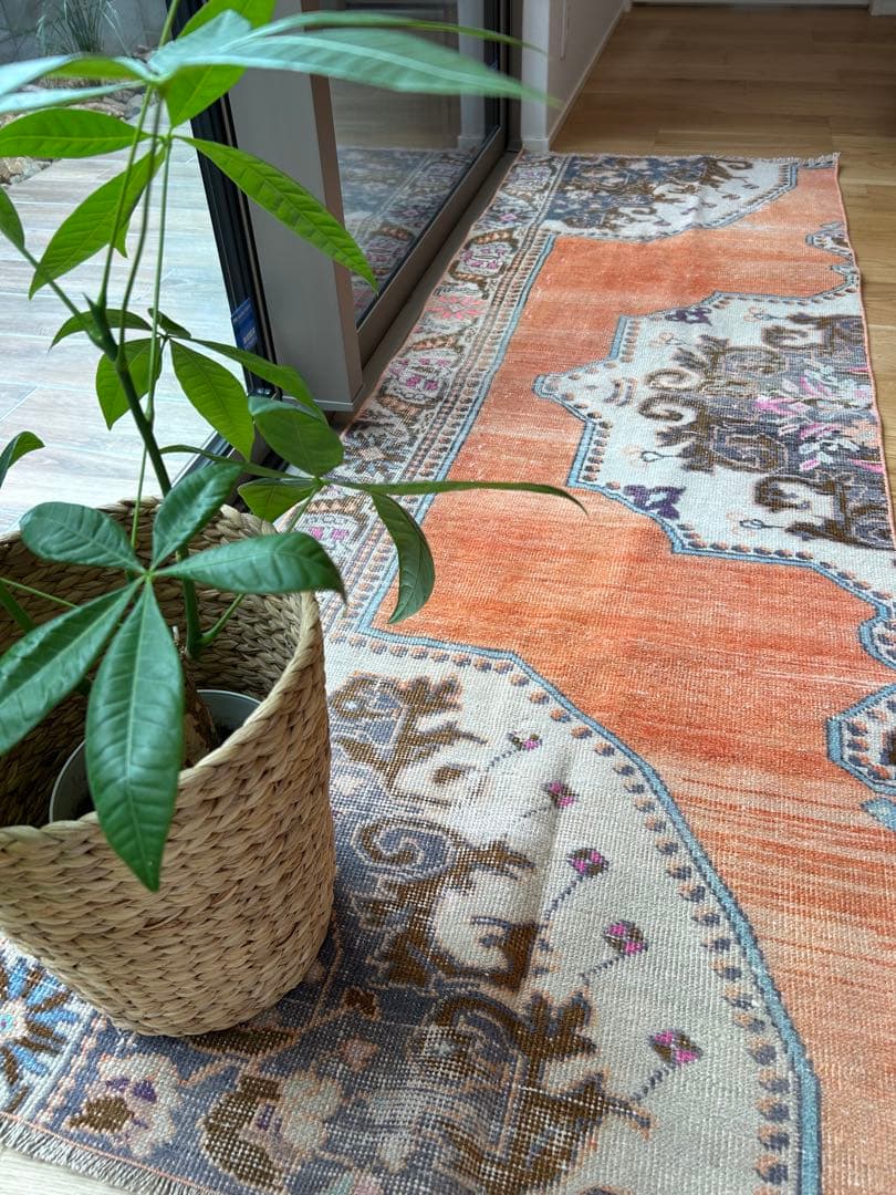 トライバルラグ・トルコヴィンテージラグ・ウール約65×195cm