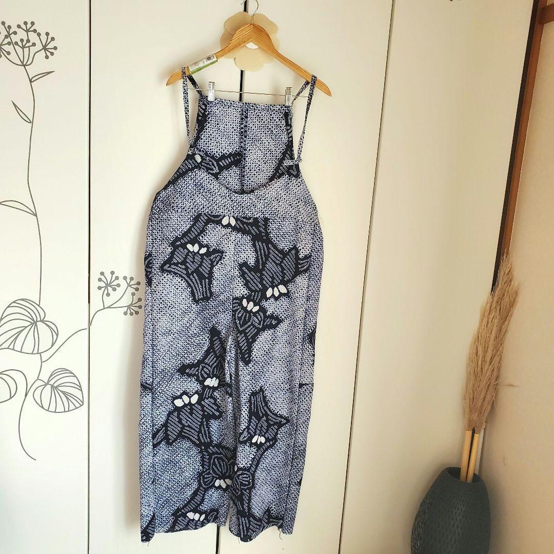 有松絞り浴衣リメイク　サロペット、オールインワン、有松鳴海絞り浴衣よりリメイク