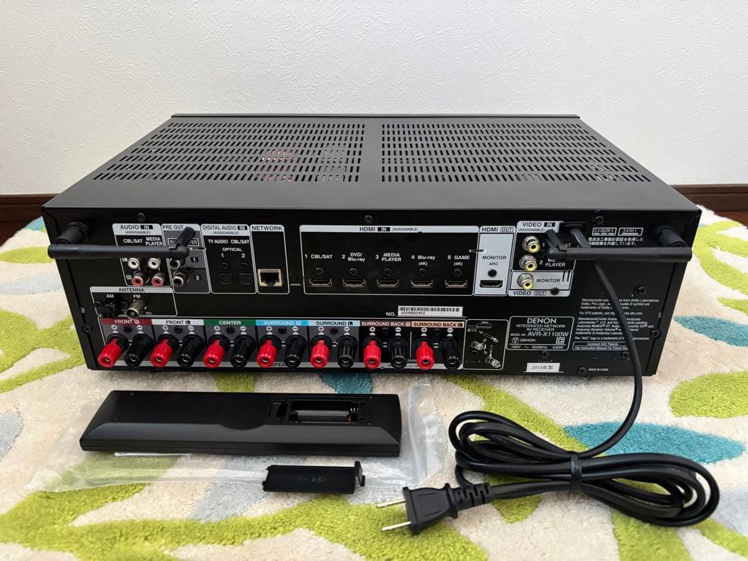実動品デノン7.2chAVR-X1100W-K Bluetooth／ハイレゾ対応