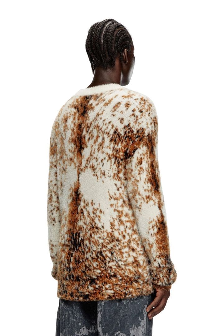 DIESEL ディーゼル 総柄 レオパード ニット クルーネック メンズ XL