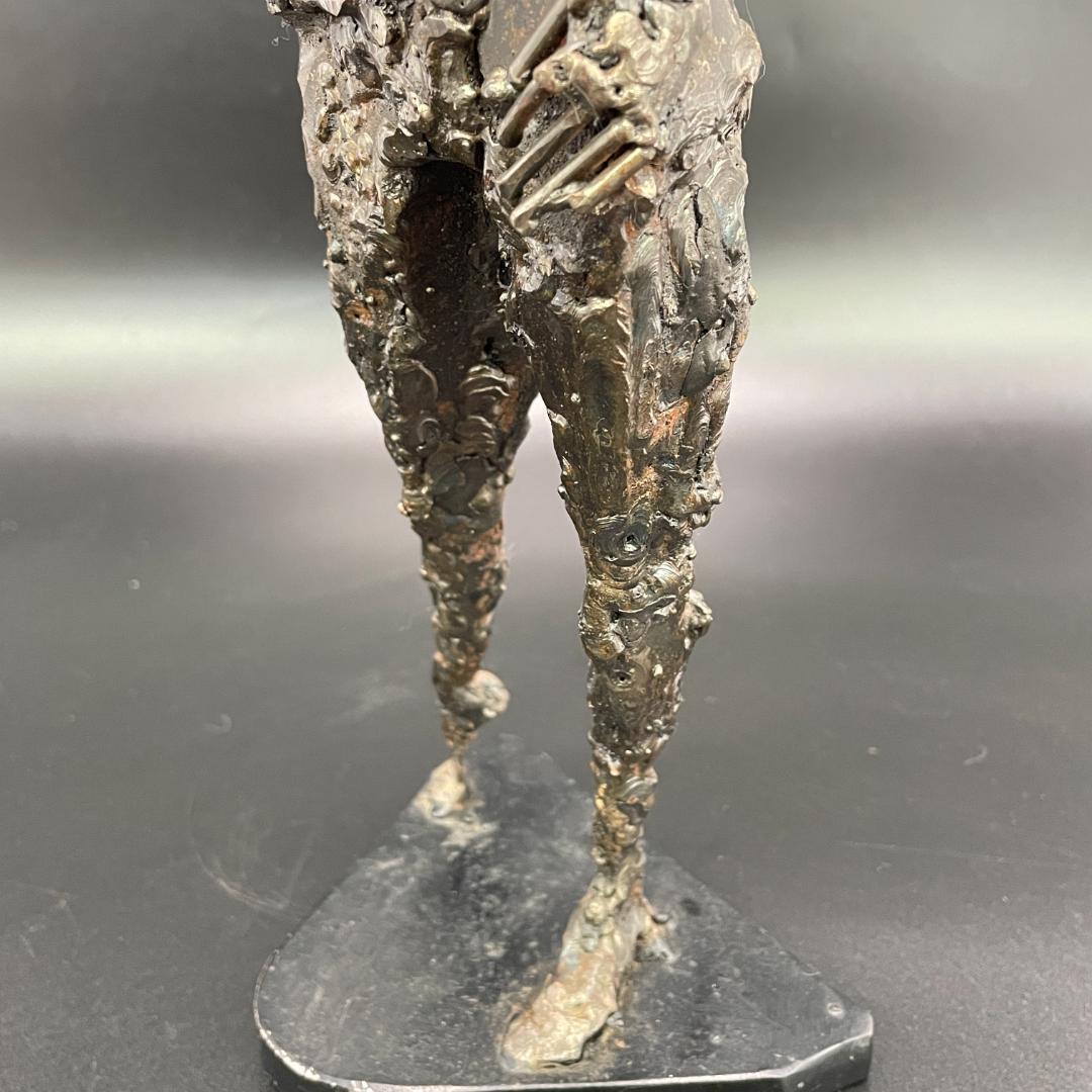 鉄製 抽象人物像 彫刻 インダストリアル 作者不明一点物 全長36cm SB42