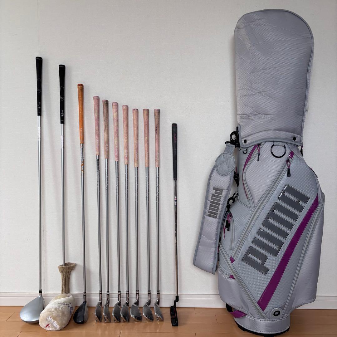 初心者向けレディースゴルフクラブセットPUMAキャディバッグTearDropメガ