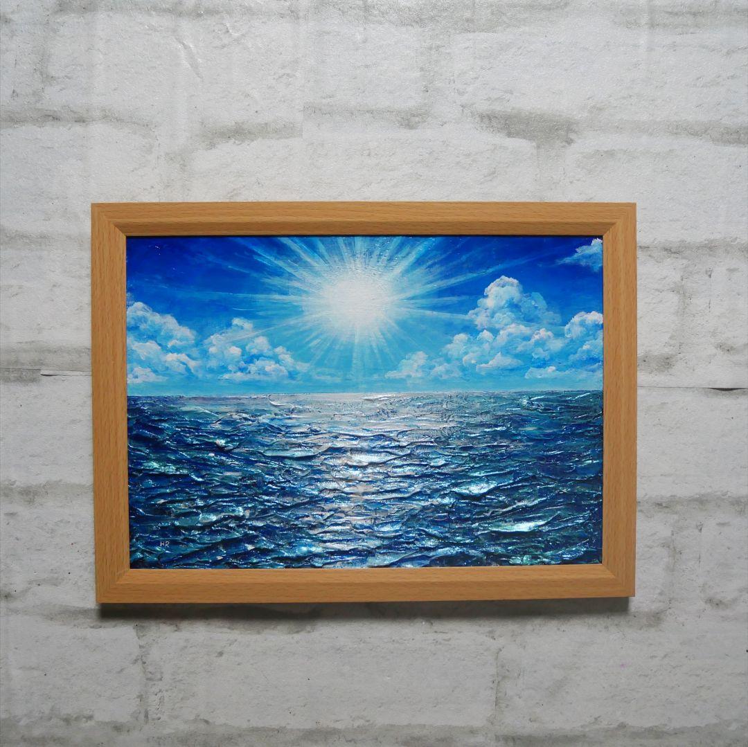 油絵 油彩 油彩画 絵 絵画 【輝きの海】