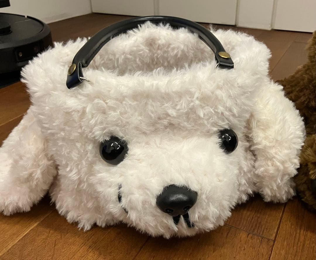 トイプードル　カートバッグ オフホワイト&ブラウン　ネコピー