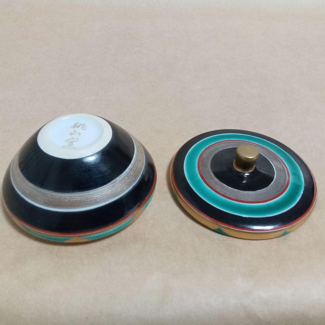 香合　色絵　独楽　平安桃山