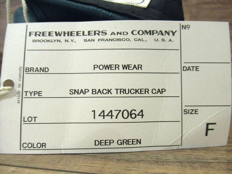 廃盤新品 フリーホイーラーズ 14AW トラッカー キャップ グリーン FREE