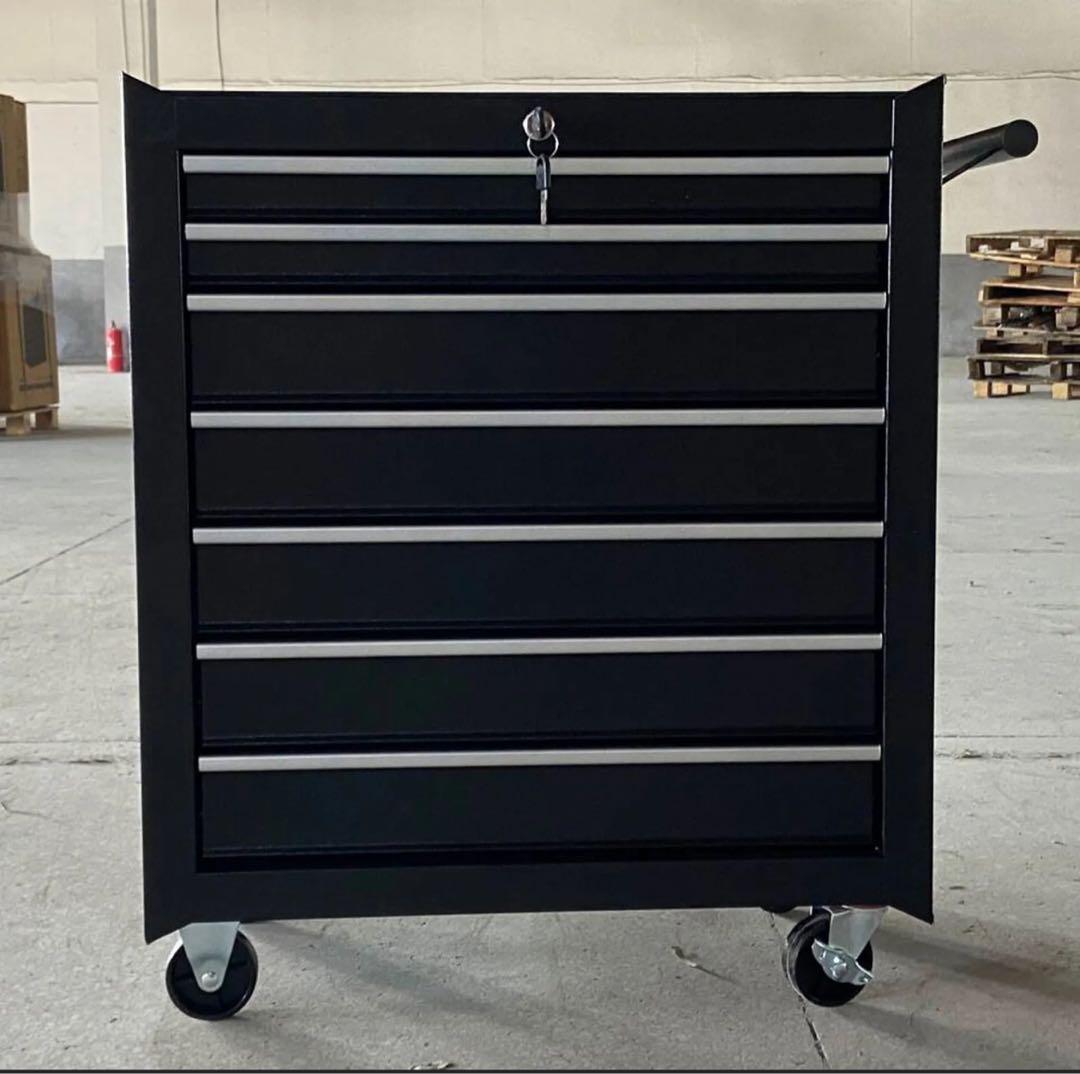 7段ツールボックス 高強度の鋼鉄製！ローラーキャビネット 重い工具も安心収納