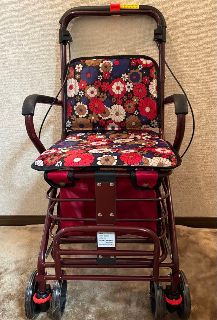 【新品未使用】【組立済】座れるシルバーカー 買い物カート 高齢者 介護 手押し車