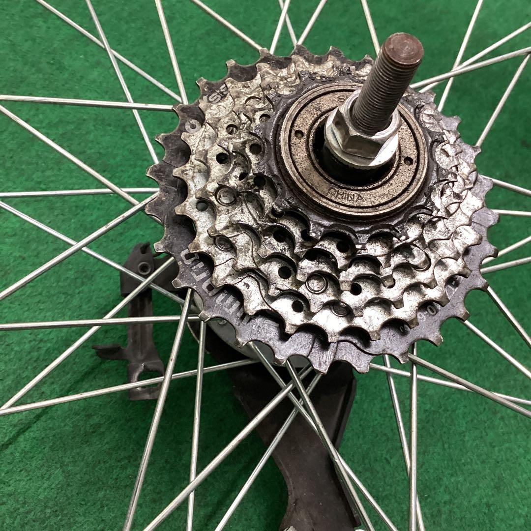 後ホイール　700x42c　外装６段　リア　ON　タイヤ付　ローラーブレーキ付