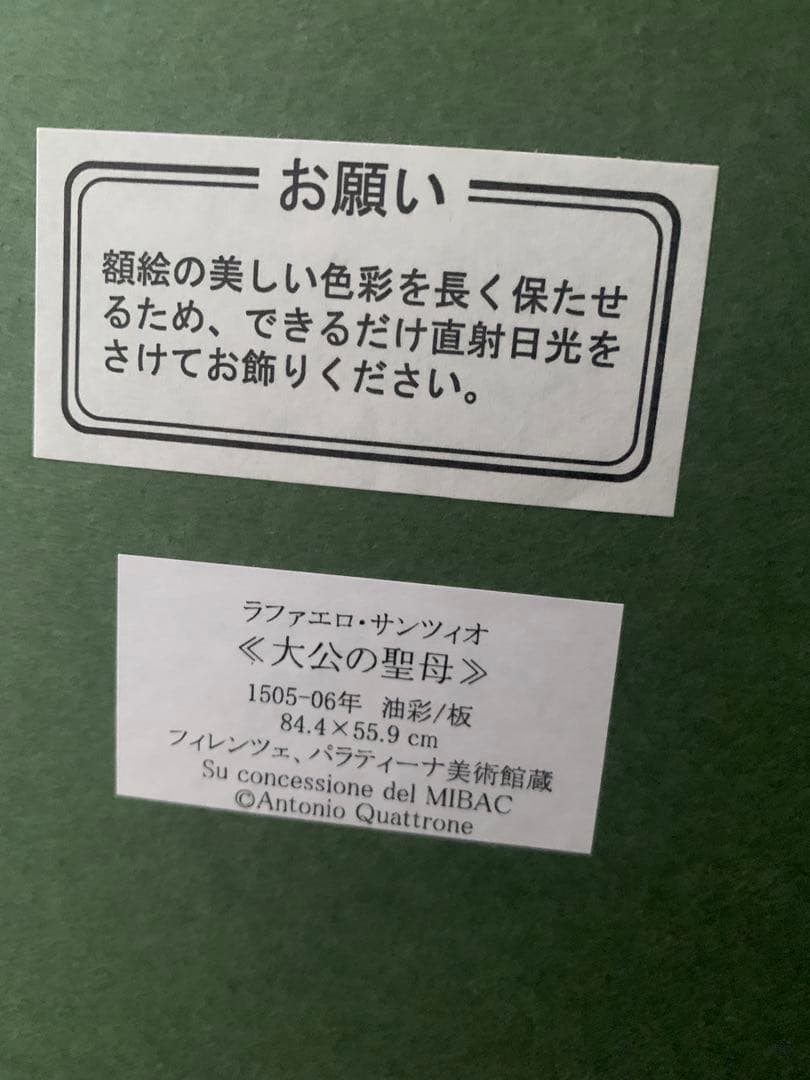 3点まとめ売り　ラファエロの名画「大公の聖母」　印刷画