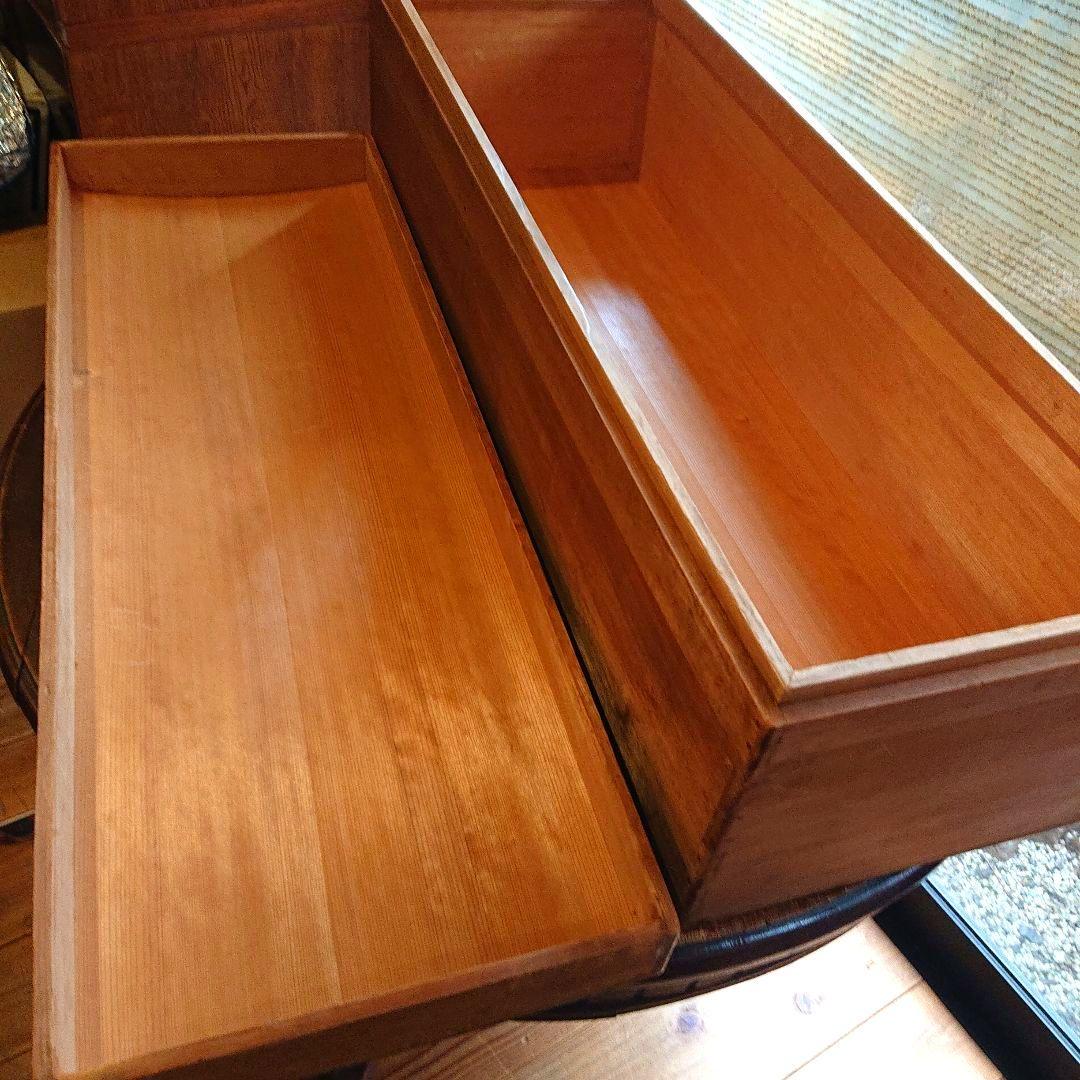 骨董 総檜 軸箱