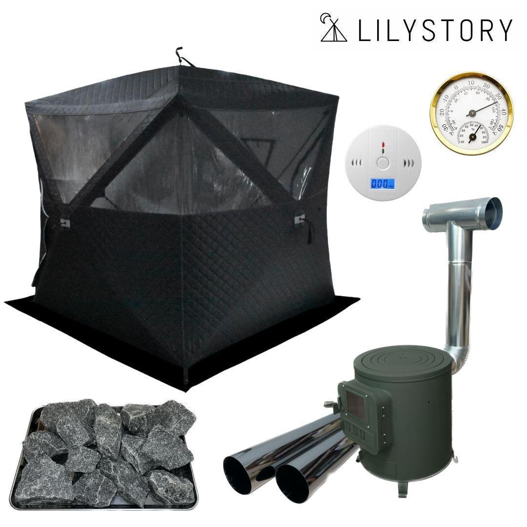 テントサウナ5点セット パノラマ ワイドビューテントモデル 家庭用サウナ