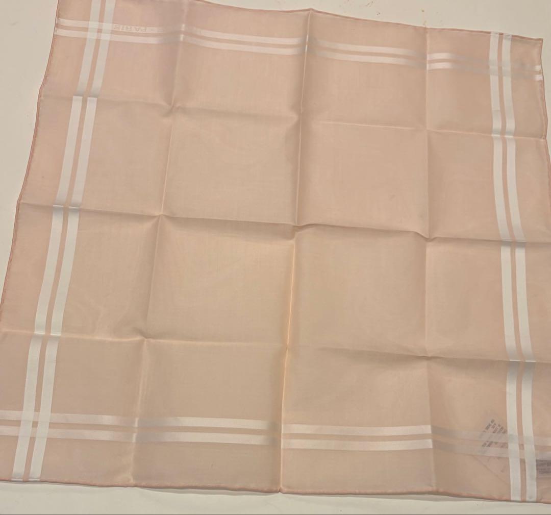 新品タグ付☆エルメス　ハンカチ　ロゴ　スカーフ　コットンスカーフ　未使用美品