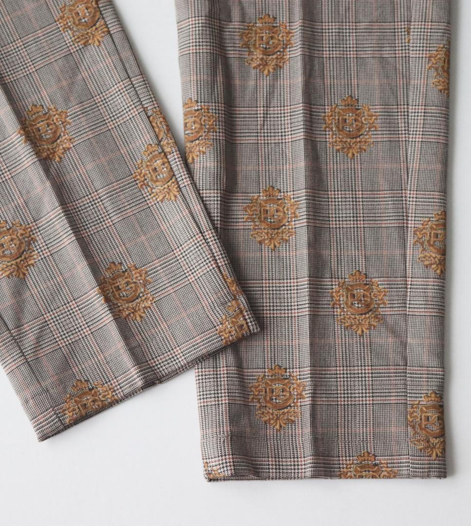 新品【パーリーゲイツ】ストレッチ エンブレムチェック柄 ロングパンツ 4(M)