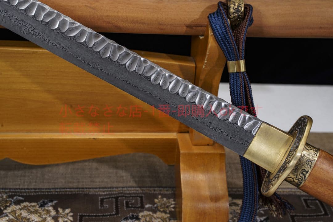 唐横刀模様鋼隕石紋酸枝木モデル 古兵器 武具 刀装具 日本刀 模造刀 居合刀
