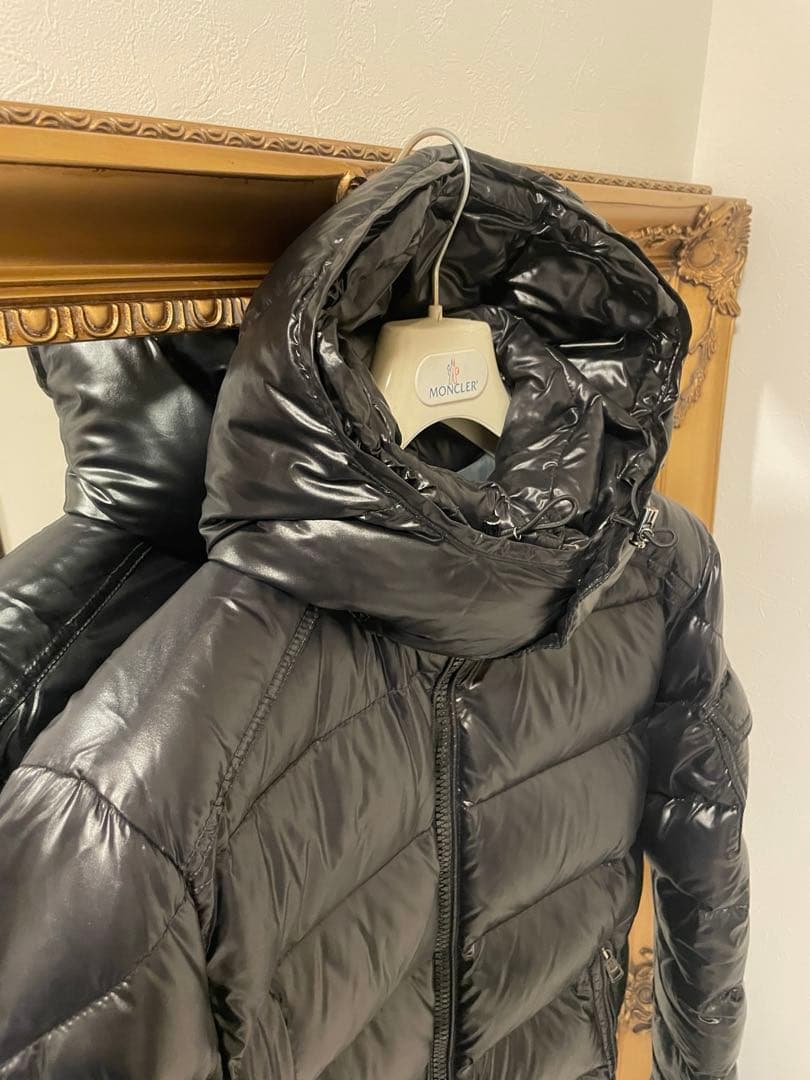 極美品モンクレールMAYAマヤ★サイズ2艶有黒L/モンクレールジャパン製正規品