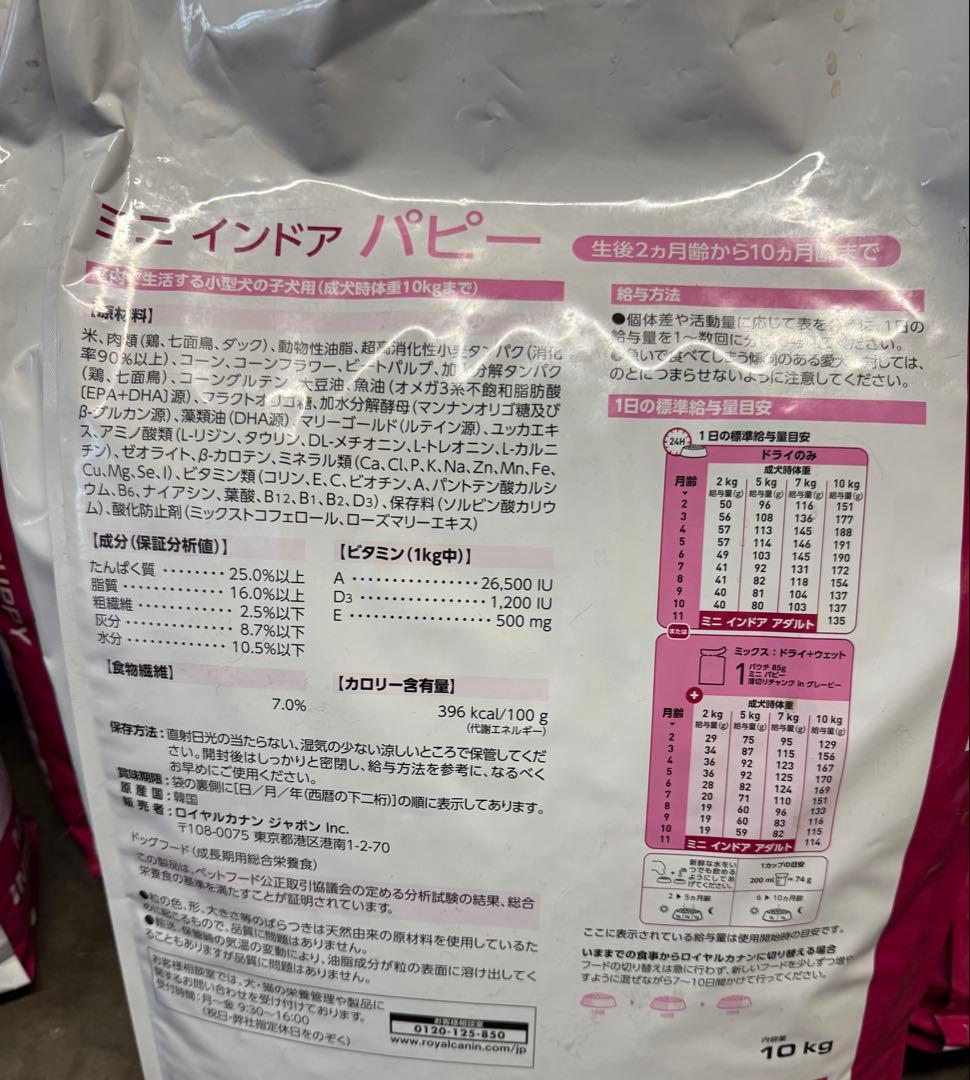ロイヤルカナン　ミニインドアパピー　10kg 在庫ラスト