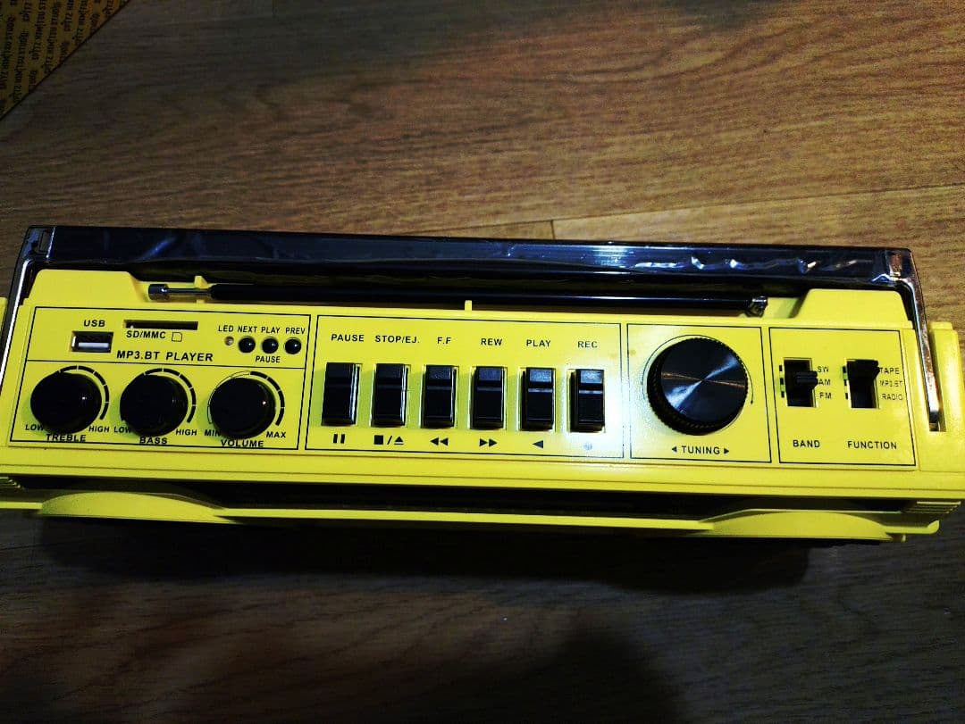 SPITZ Bluetoothラジオカセットプレーヤー イエロー