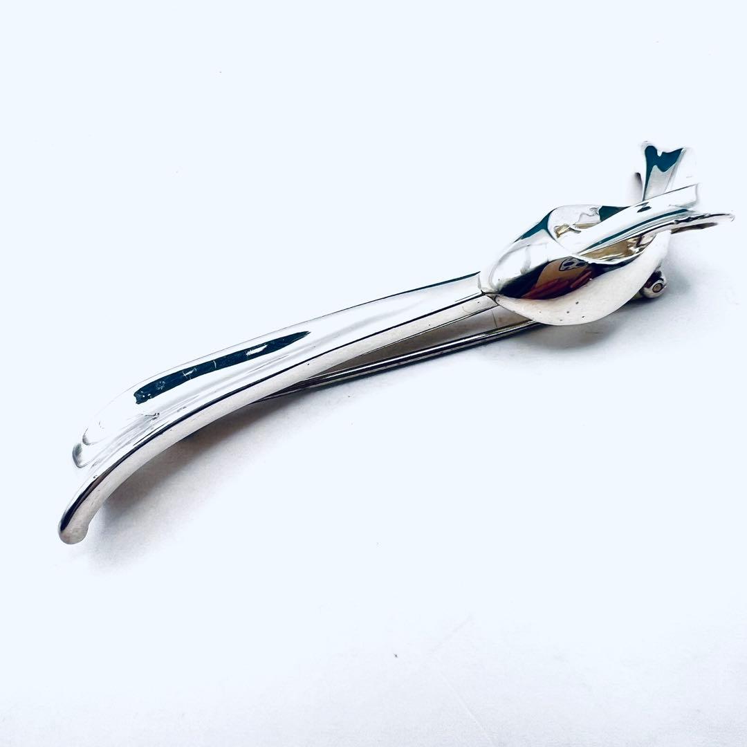 美品✨ティファニー　リボン　ピンブローチ　シルバー　Knot ヴィンテージ