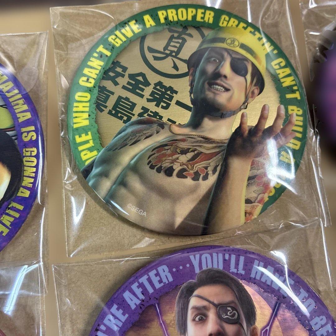 SEGAラッキーくじ　龍が如く　缶バッチ　コンプ　真島吾朗　F賞