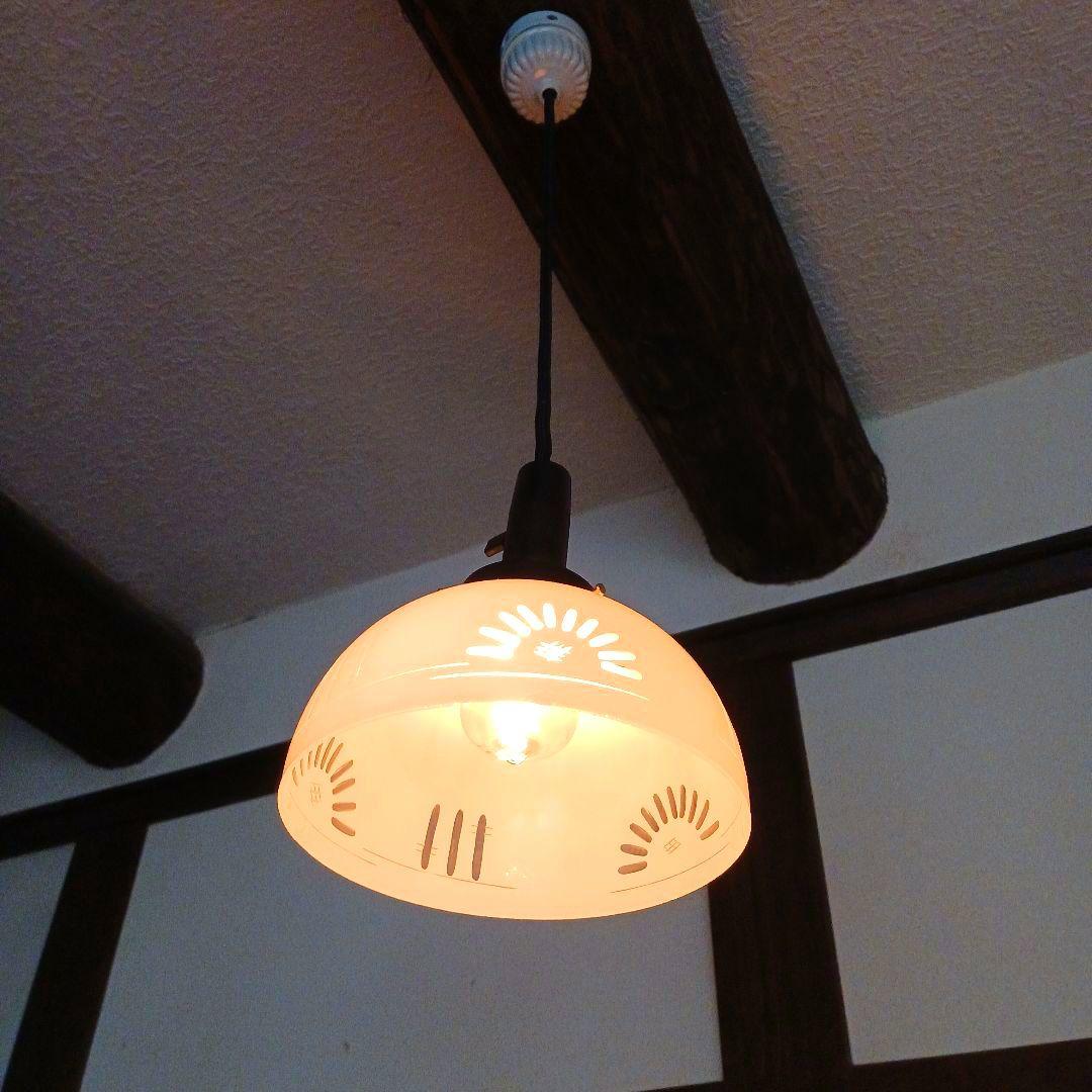 ガラスランプシェード　 アンティーク