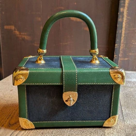 Pollini バニティバッグ 7812 グリーン/ネイビー