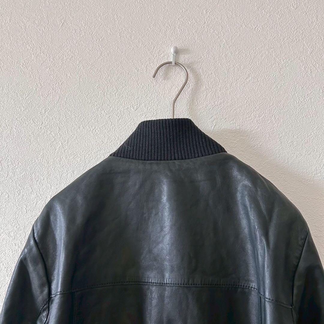 良品【バナナリパブリック】羊革レザージャケット シングルライダース ブルゾン S