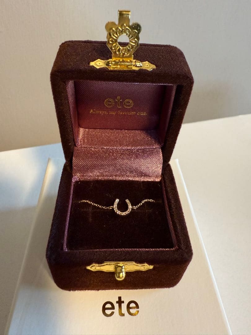 ete K18YG ホースシュー ダイヤモンド ブレスレット