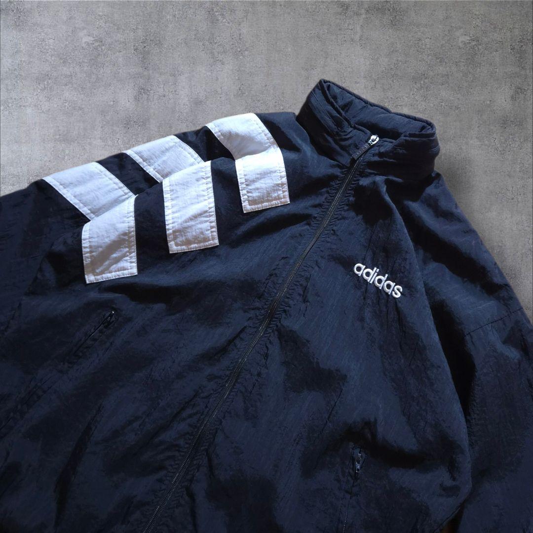 90sadidasアディダスナイロンジャケット銀タグ万国旗タグ刺繍