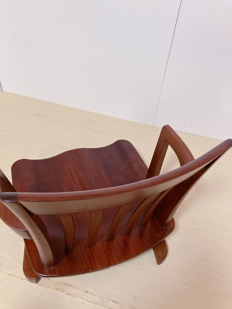 大塚家具　回転座椅子　木製　ローチェア　希少　レトロ　座椅子　回転椅子