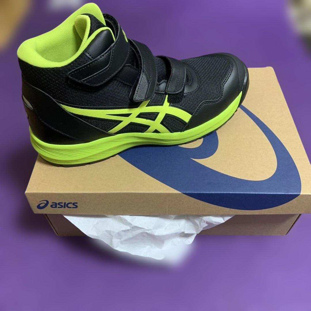 asics ブラック/ライム 安全靴 ハイカット
