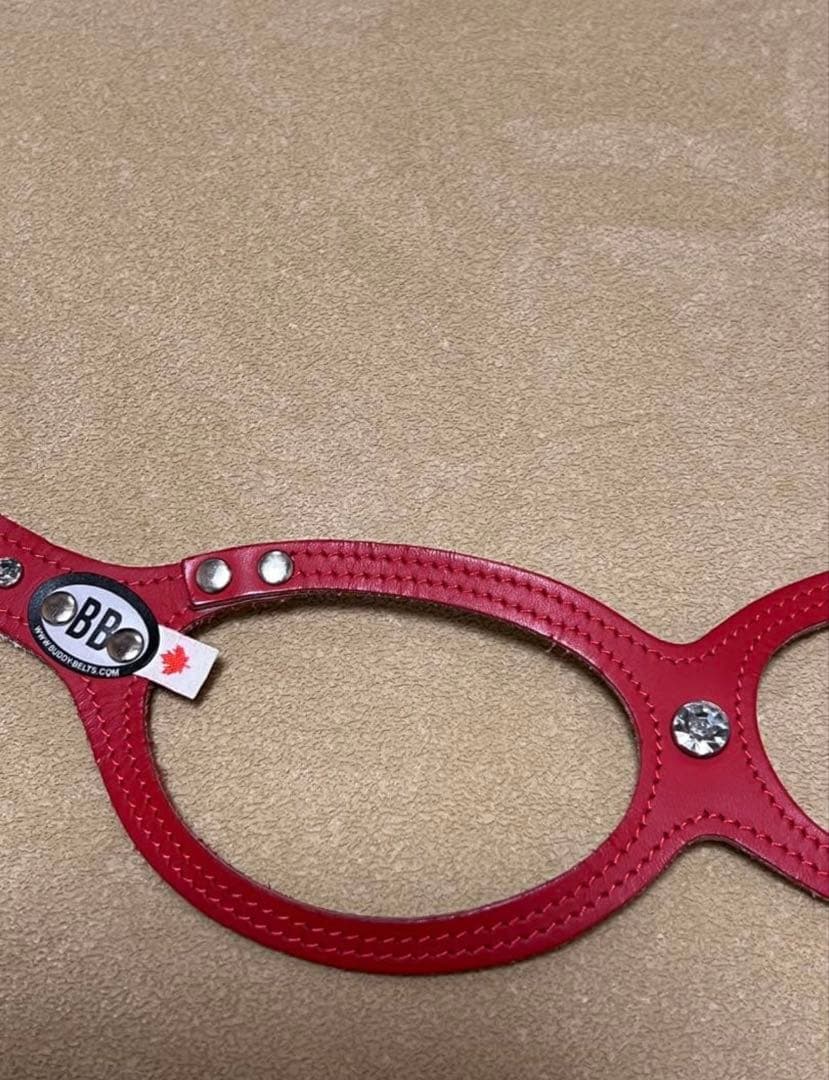 BUDDY BELT 3.5 レッド ラインストーン付き