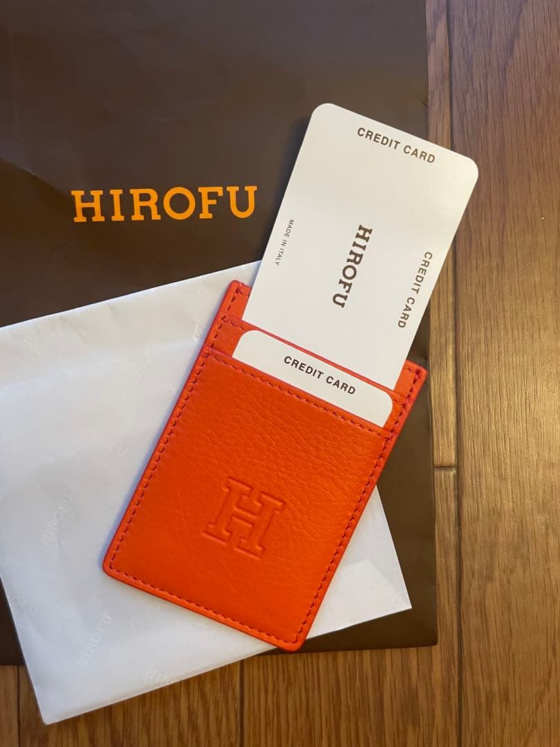 HIROFU オレンジ レザー 名刺入れ