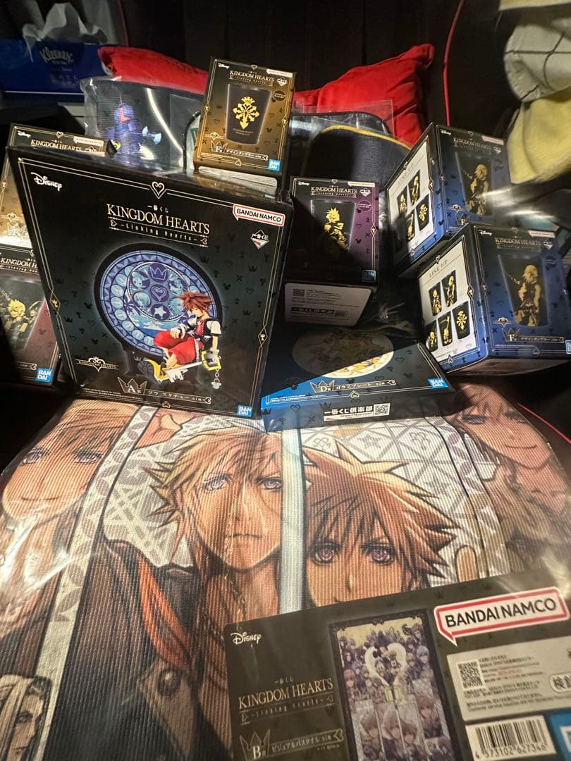 キングダムハーツ一番くじA賞ソラフィギュアB賞タオルＤ賞ガラスプレート